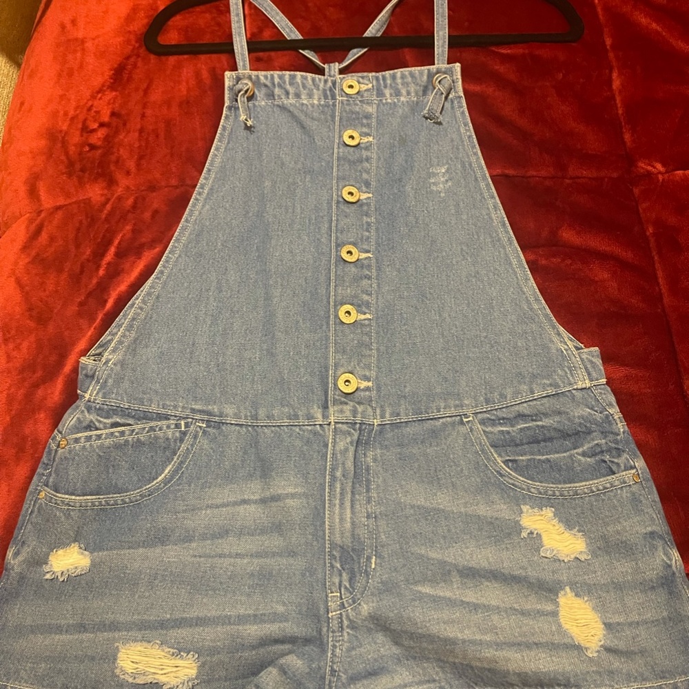 Blue Denim Pocketed Romper